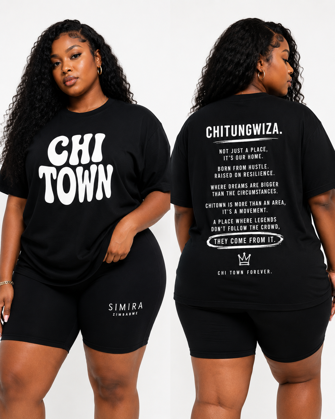 Simira Chi Town Oversized Tee & Biker Short Set