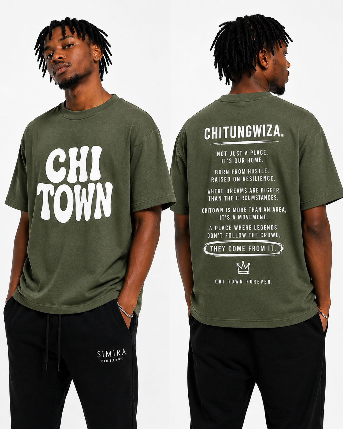 Simira Chi Town Oversized Graphic Tee – Green