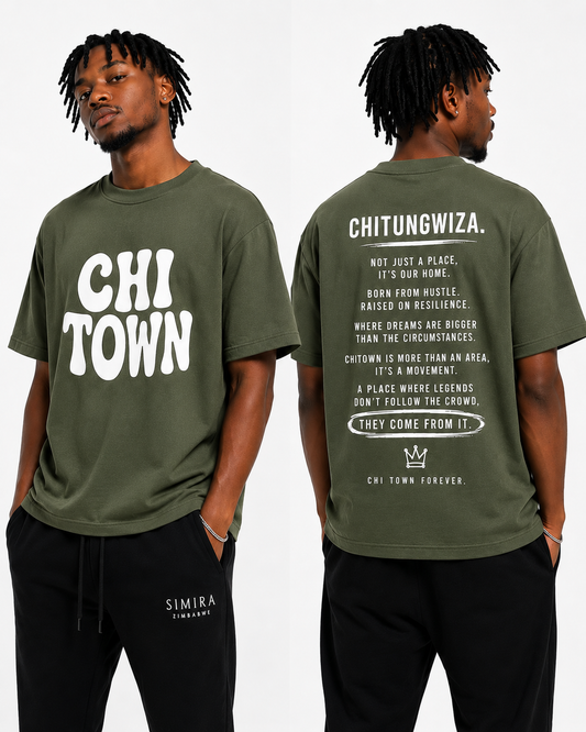 Simira Chi Town Oversized Graphic Tee – Green